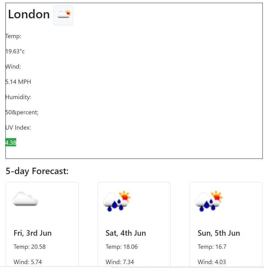 current and forecast London weather